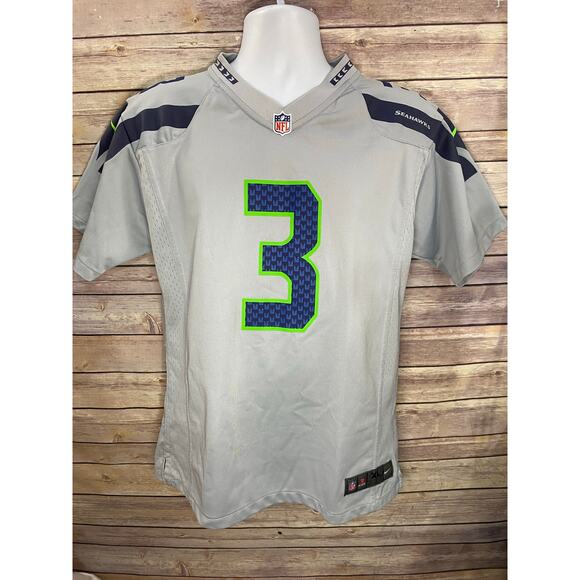 Russell Wilson Seattle Seahawks Jersey Size XL (Youth) Gray #3 NFL Team Apparel - Picture 7 of 10